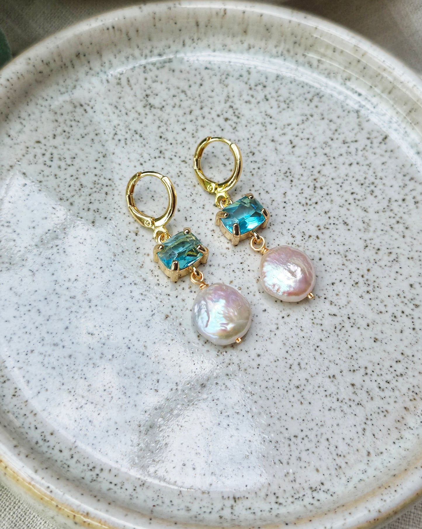 Calypso Coin Pearl Earrings