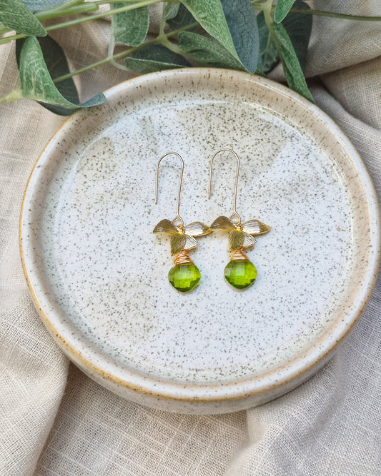Flora Peridot Drop Earrings