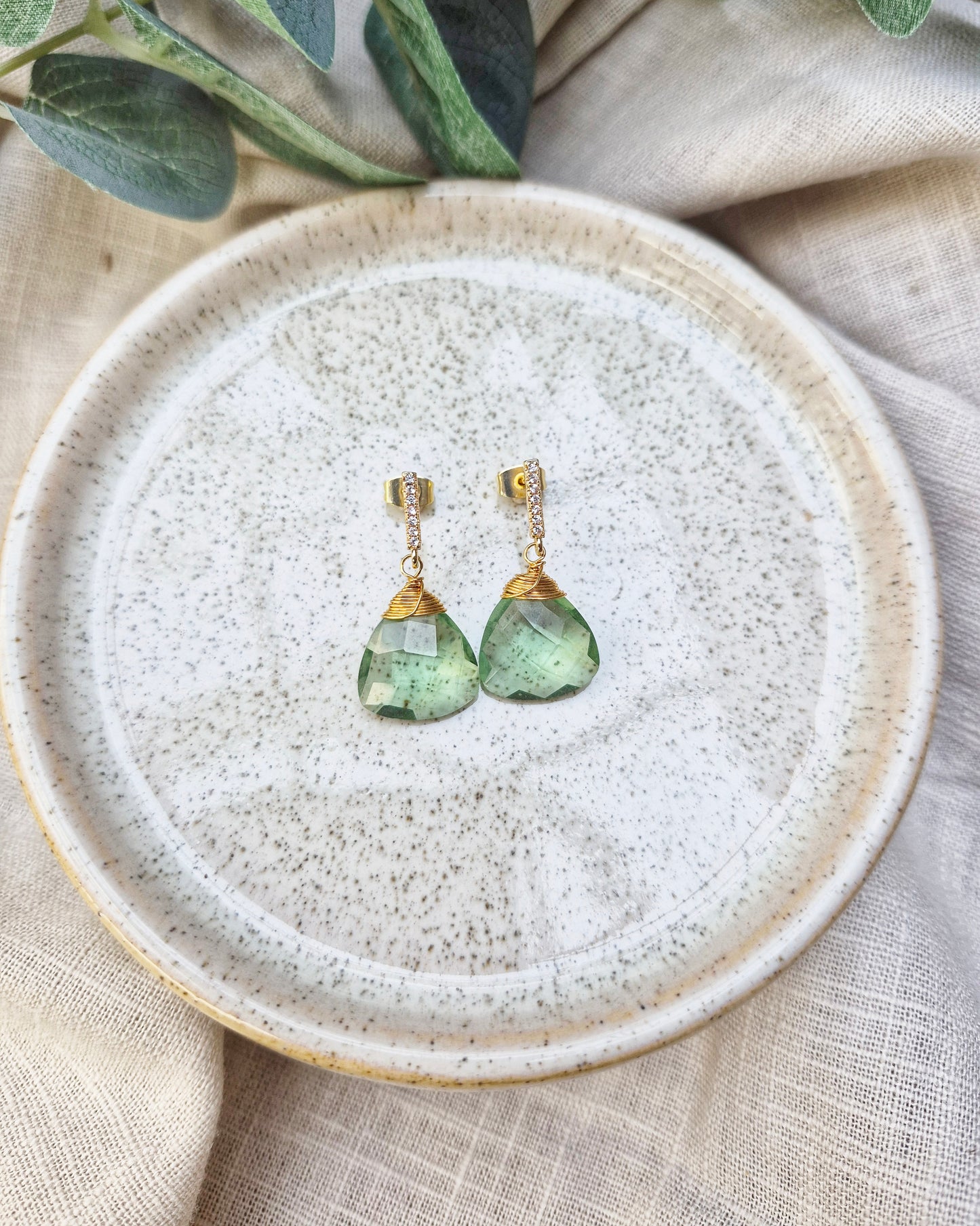 Aegean Green Amethyst Earrings