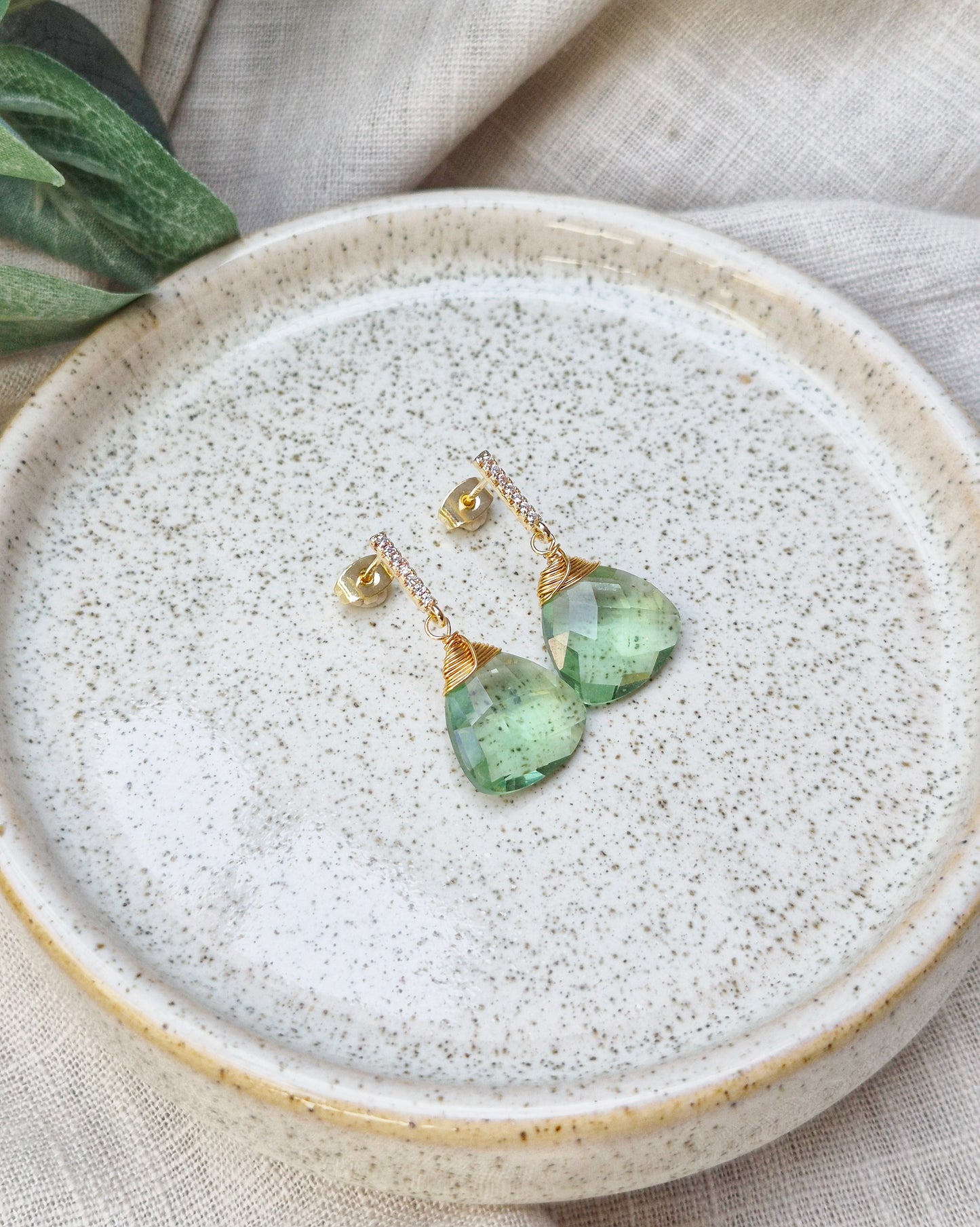 Aegean Green Amethyst Earrings