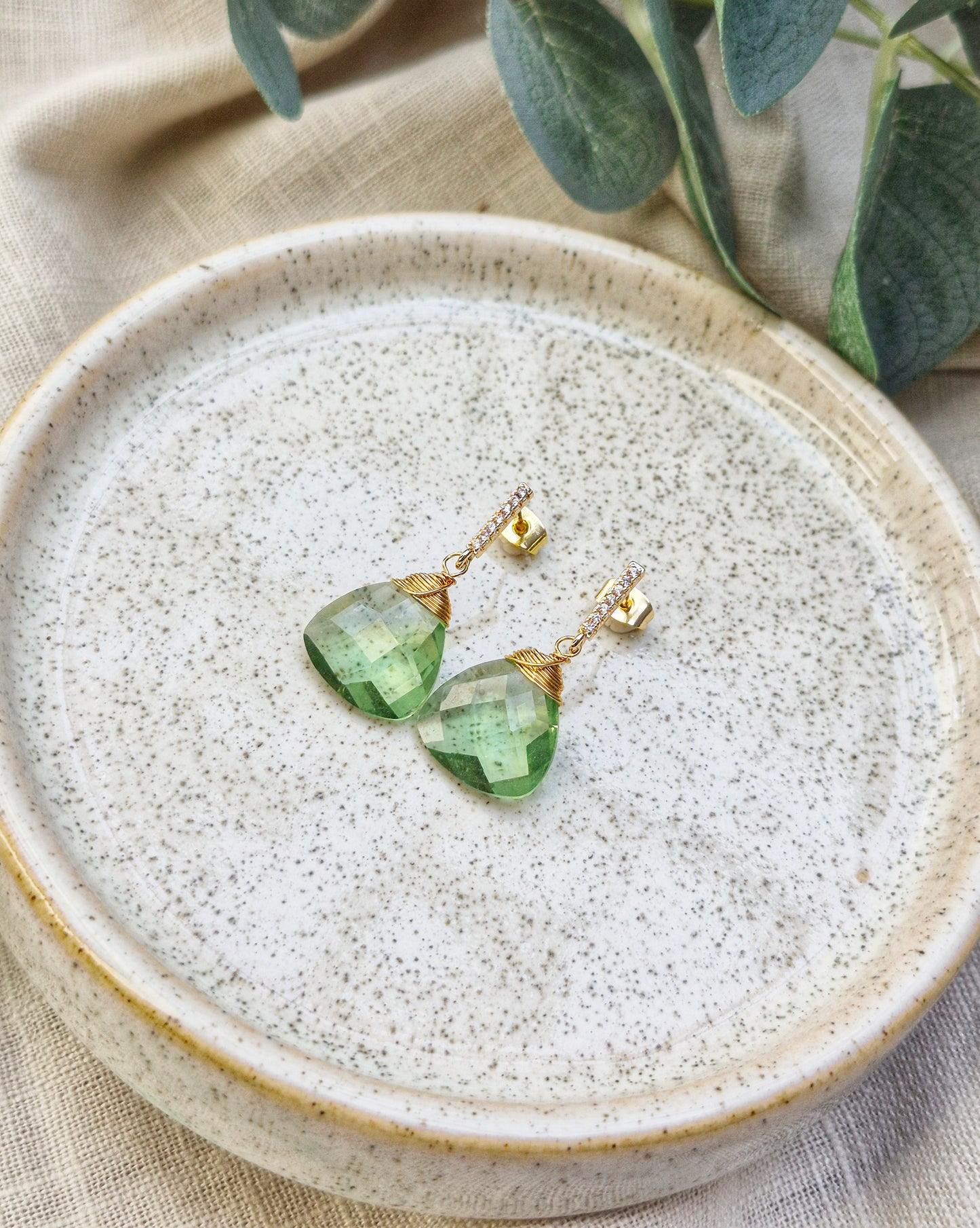 Aegean Green Amethyst Earrings