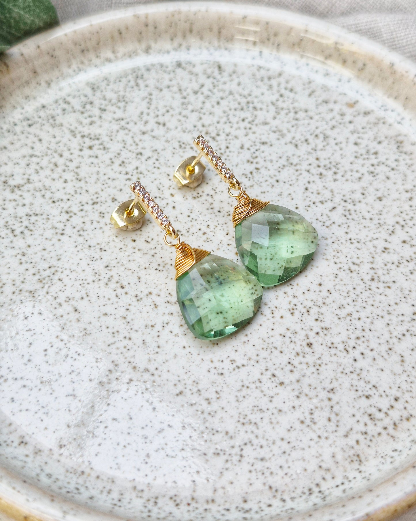 Aegean Green Amethyst Earrings