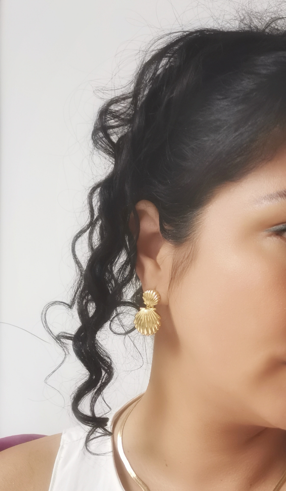 CORALIA - Gold Plated Statement Stud Earrings. - Vinta Shop