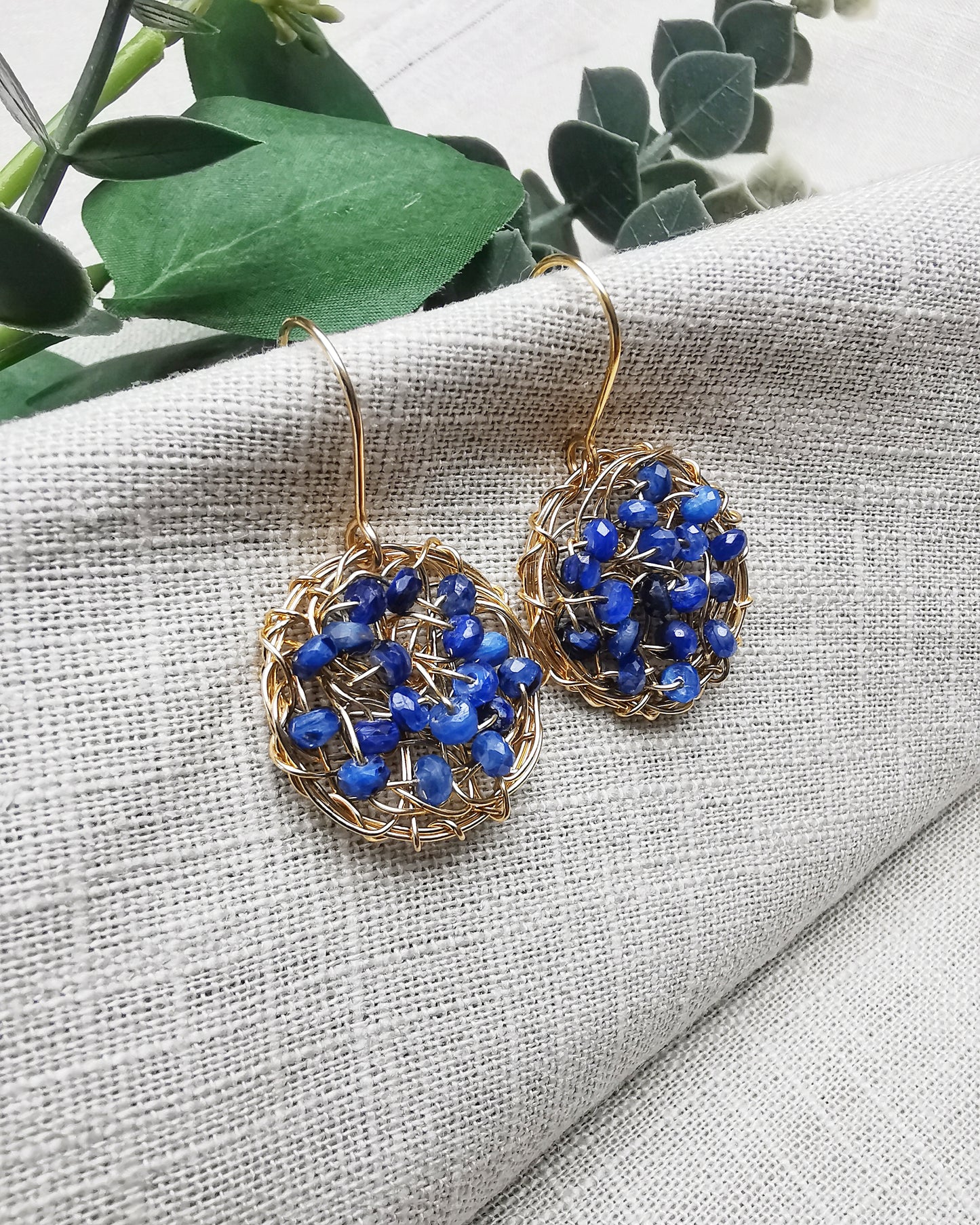 Rea - Kyanite Wire-Wrapped Earrings