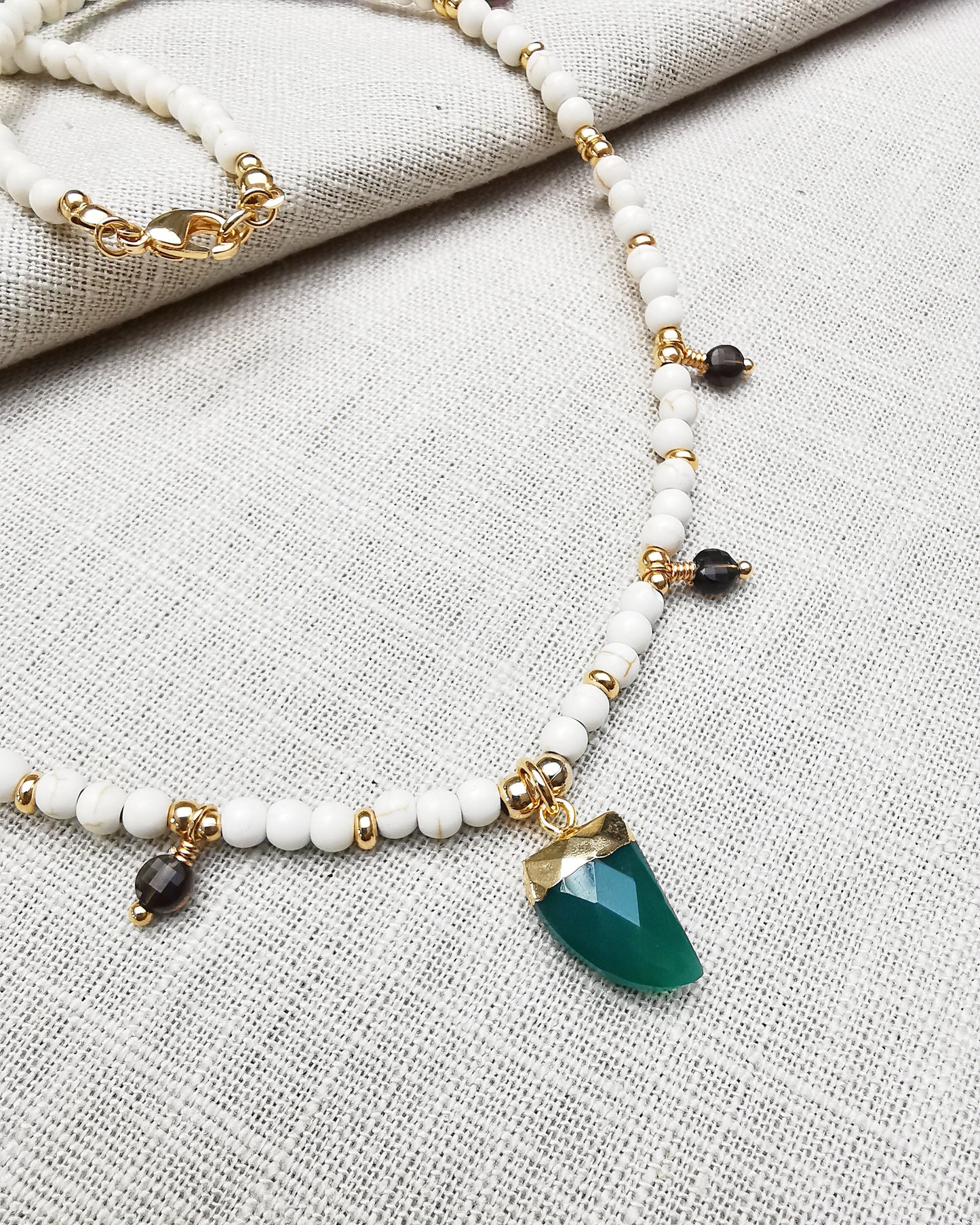 White Howlite Gemstone Necklace