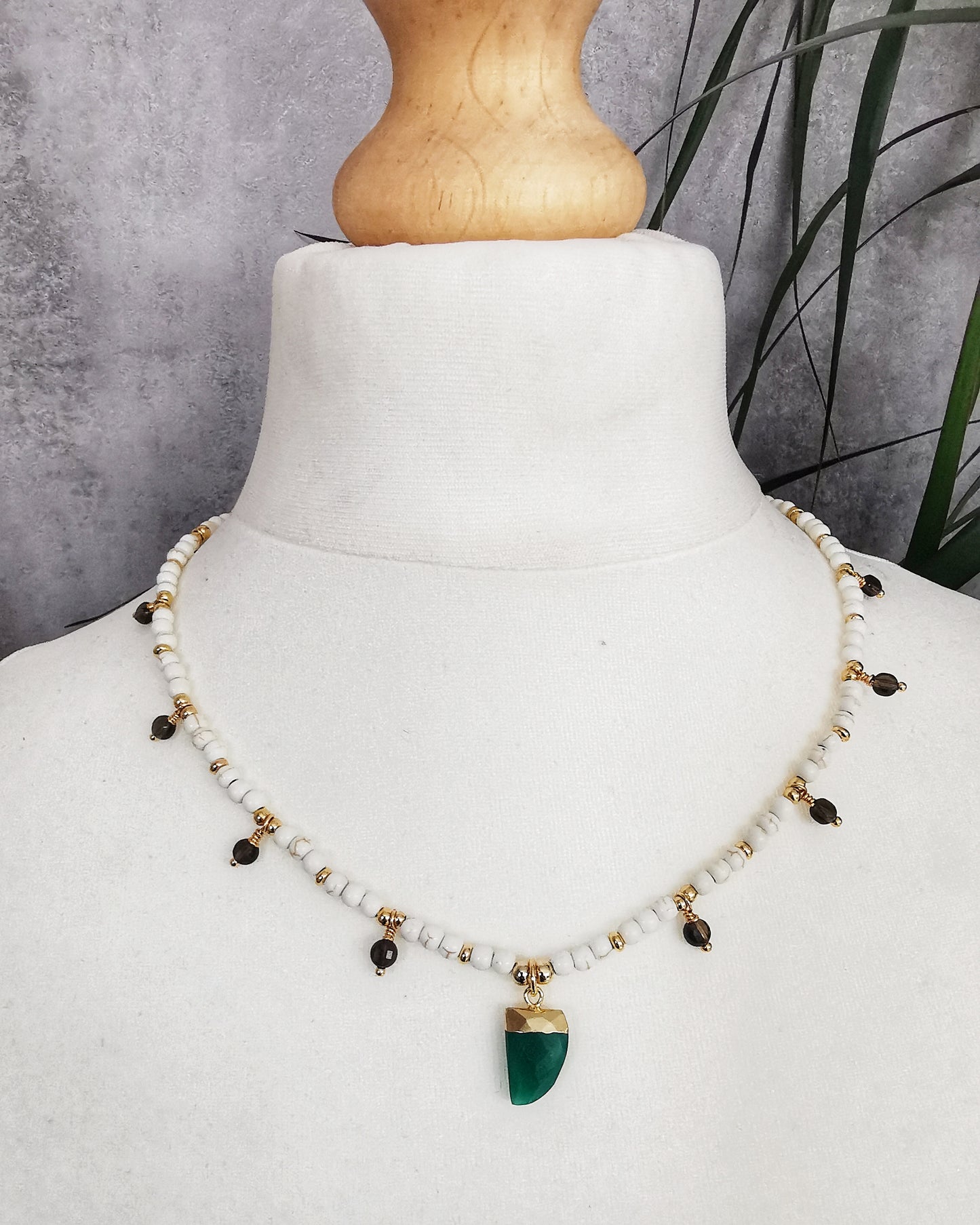 White Howlite Gemstone Necklace