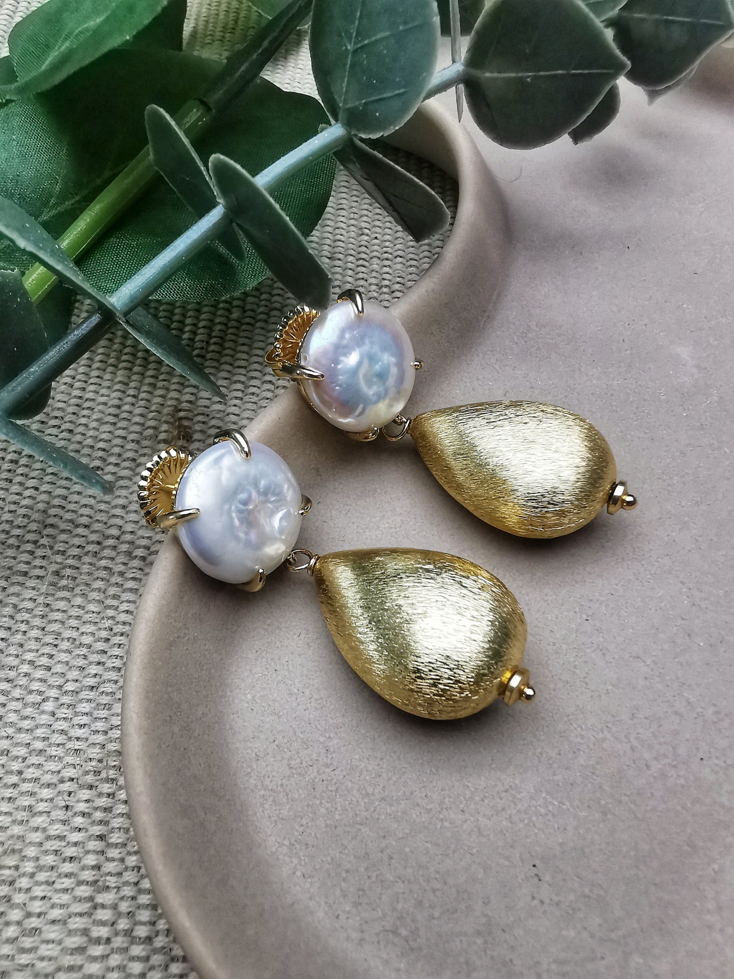 Genova - Baroque Freshwater Pearl Drop Earrings.