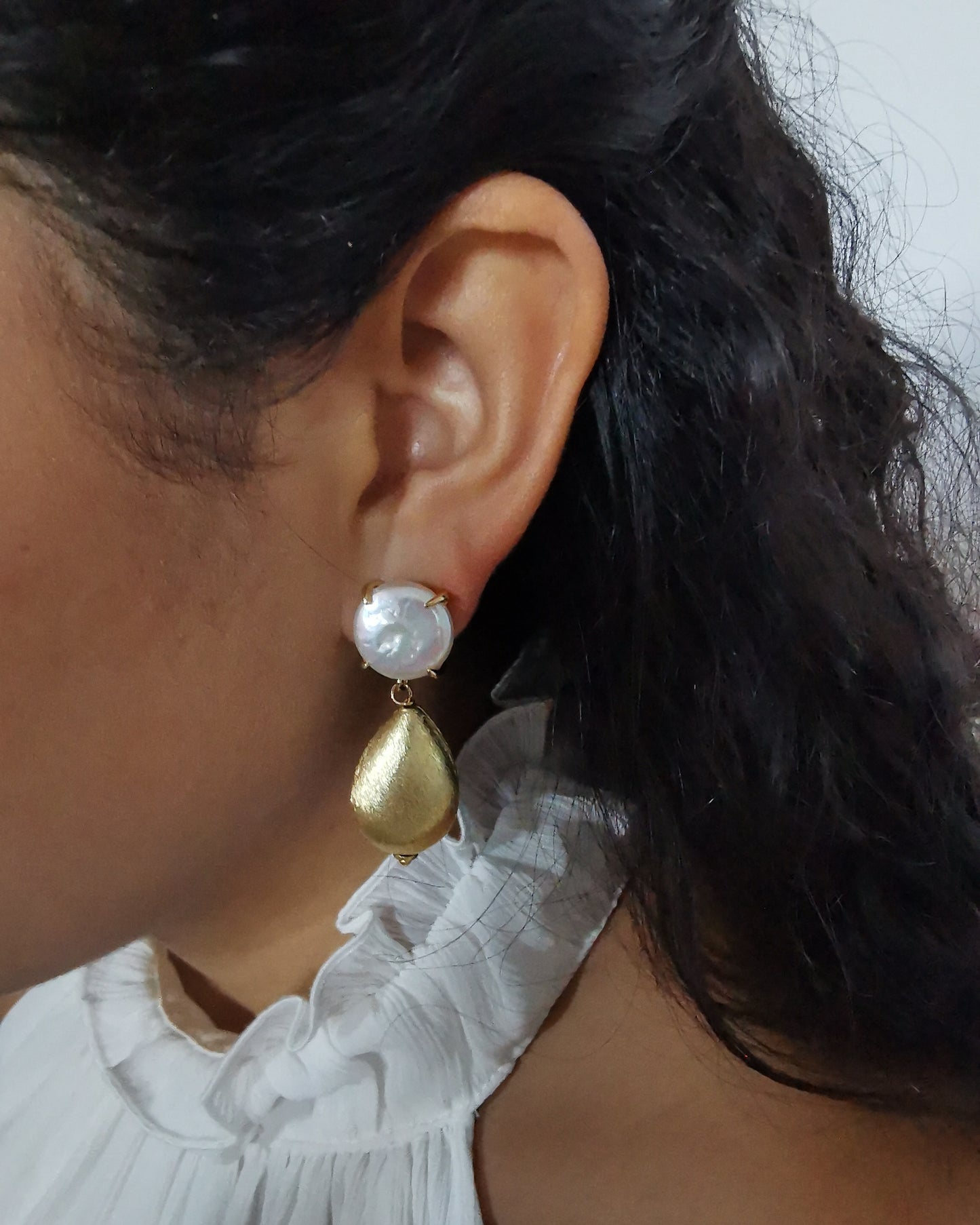 Genova - Baroque Freshwater Pearl Drop Earrings.