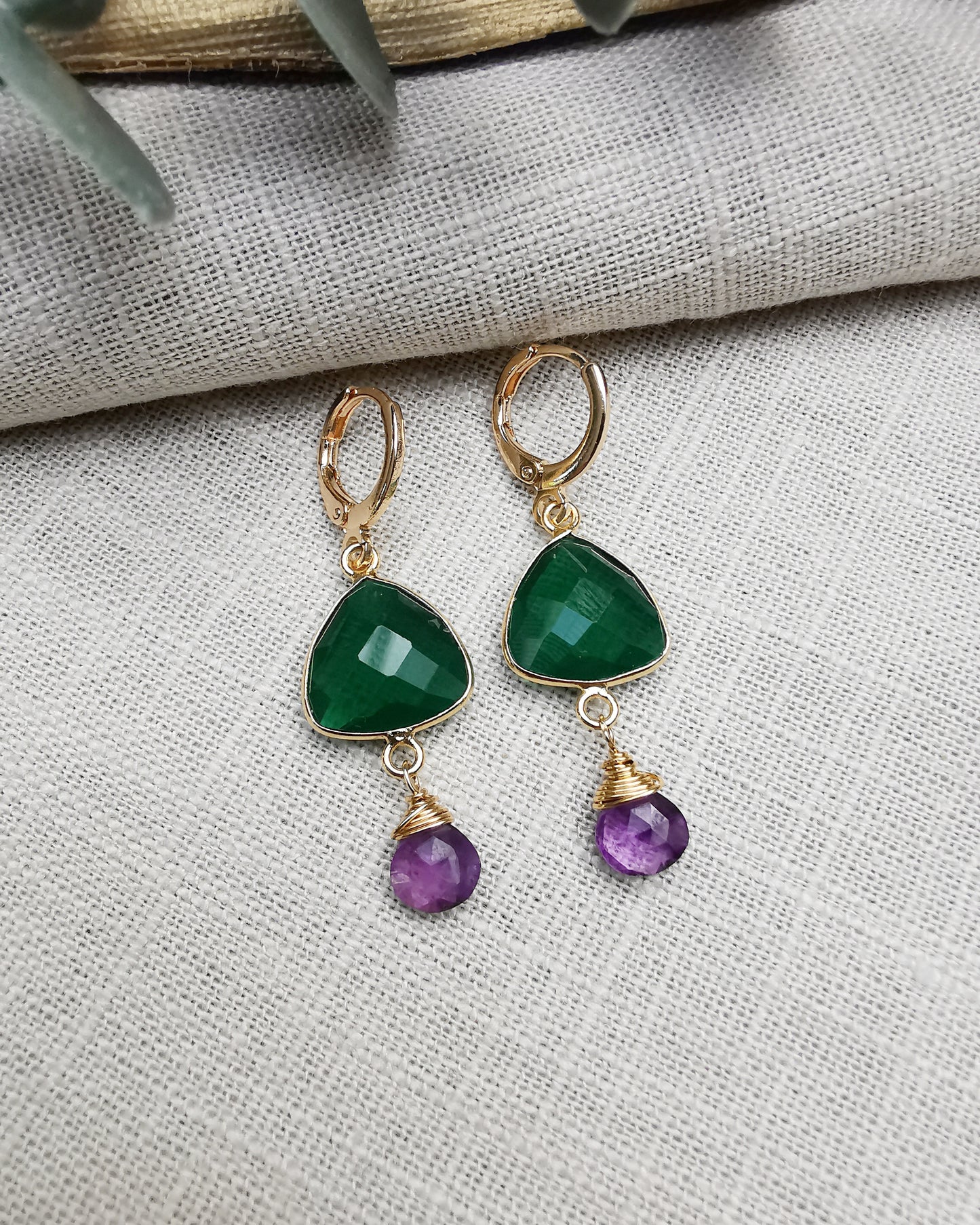 Esmeralda - Small Gemstone Drop Earrings.