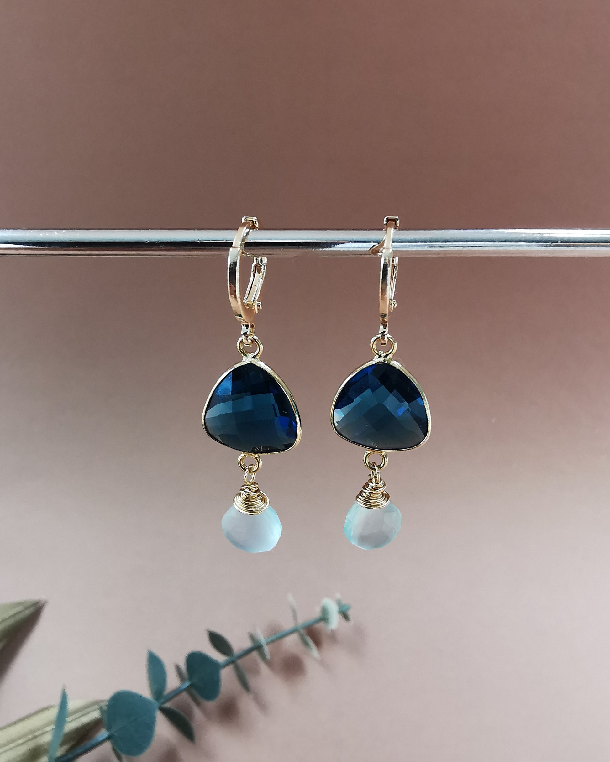 Celeste- Small Gemstone Drop Earrings. - Vinta Shop