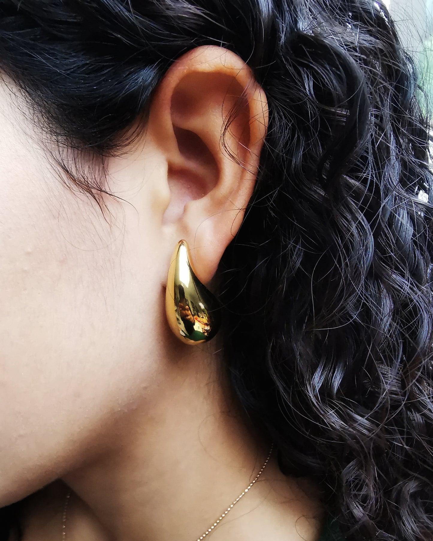 Nessa || 18k Gold Plated Statement Chunky Water Drop Stud Earrings.