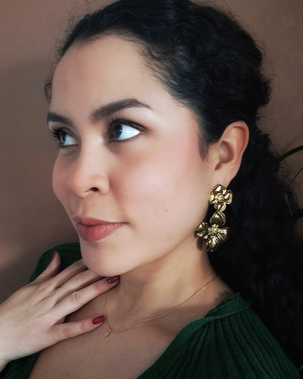 Mila || Double Drop Statement Floral Earrings
