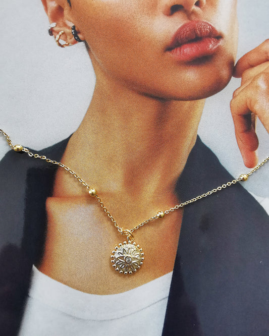 Evil Eye Satellite Pendant Necklace.