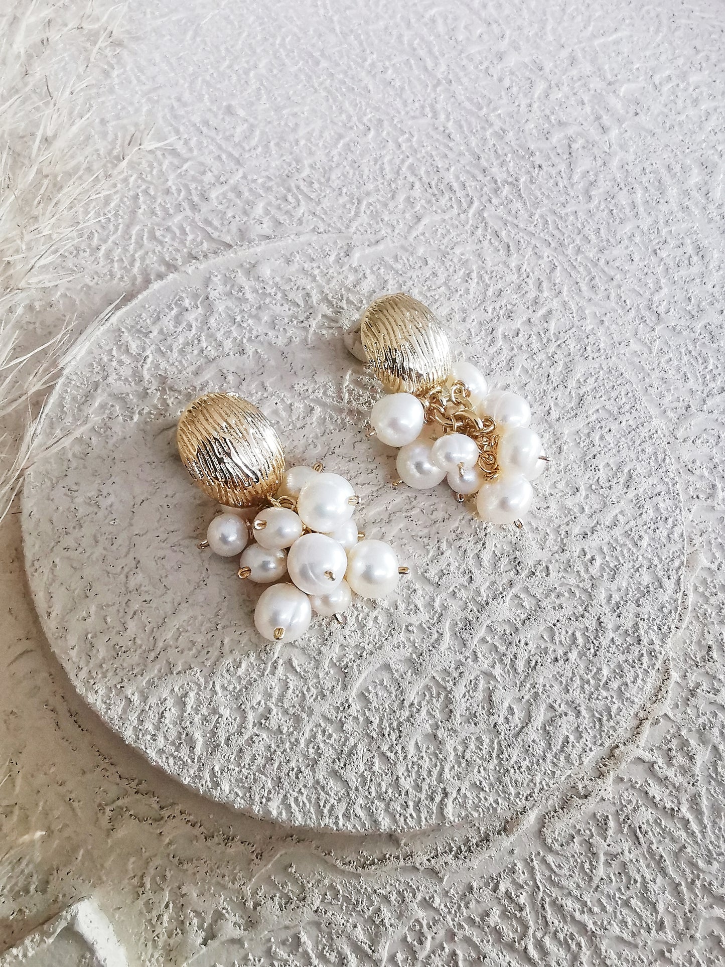 Freshwater Pearl Cluster Earrings.