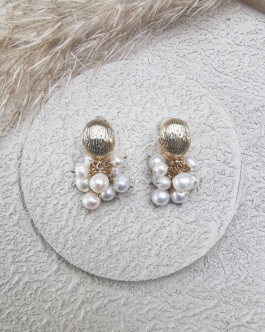 Freshwater Pearl Cluster Earrings.