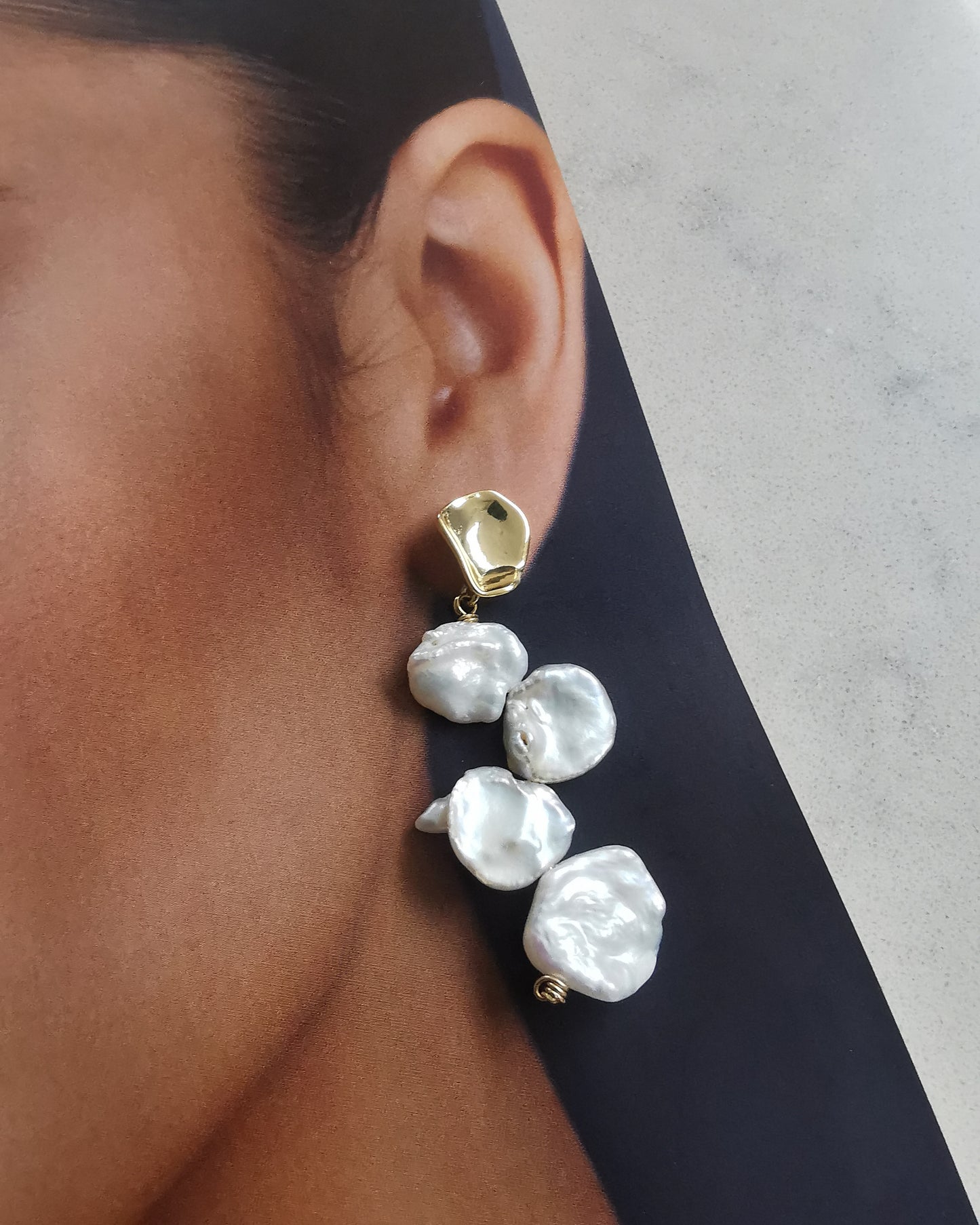 Limited Edition Baroque Freshwater Pearl Stud Earrings