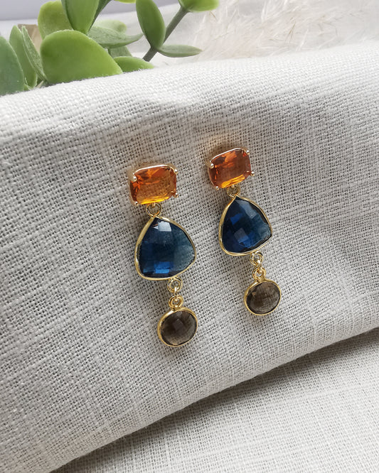 Gemstone Stud Earrings - Vinta Shop
