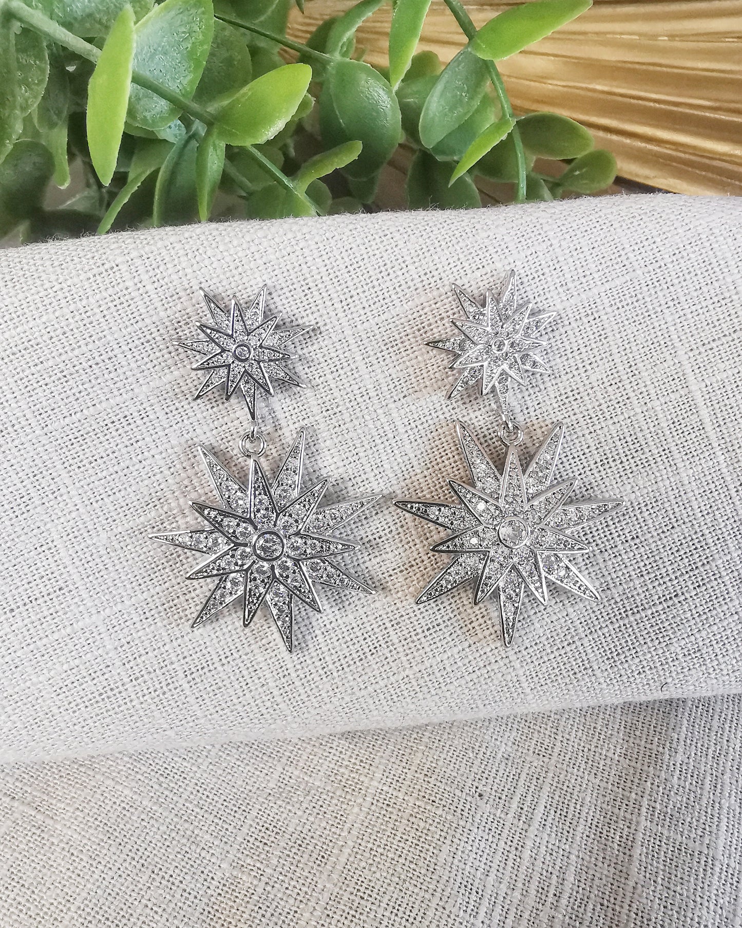 Starburst Statement Drop Earrings