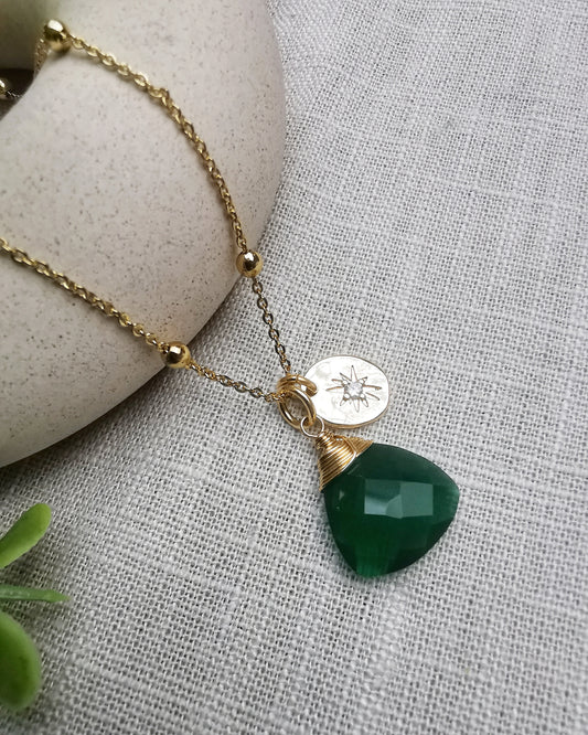 Green Onyx Pendant Necklace