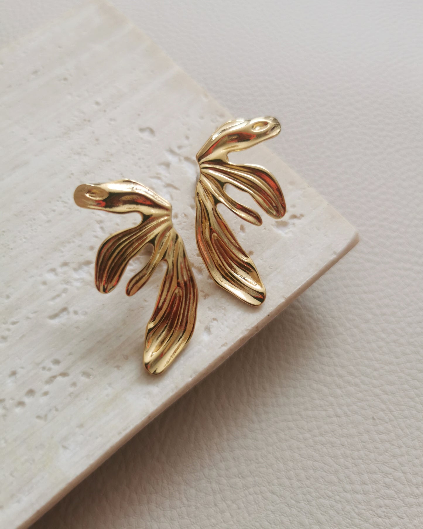 HADA - Gold Plated Statement Stud Earrings. - Vinta Shop
