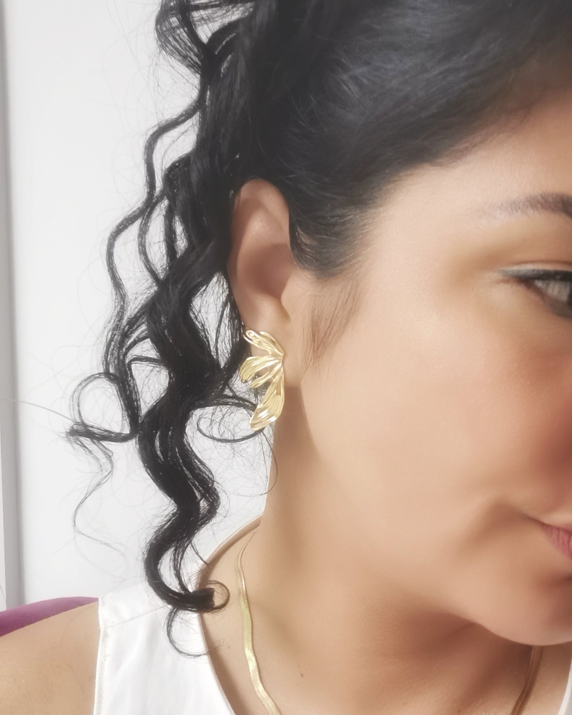 HADA - Gold Plated Statement Stud Earrings. - Vinta Shop