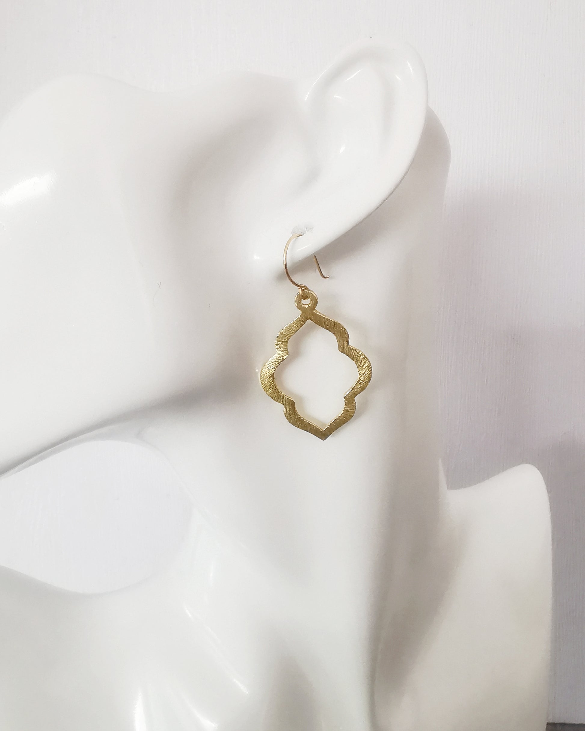 Marquise Gold Brush Dangle Earrings - Vinta Shop
