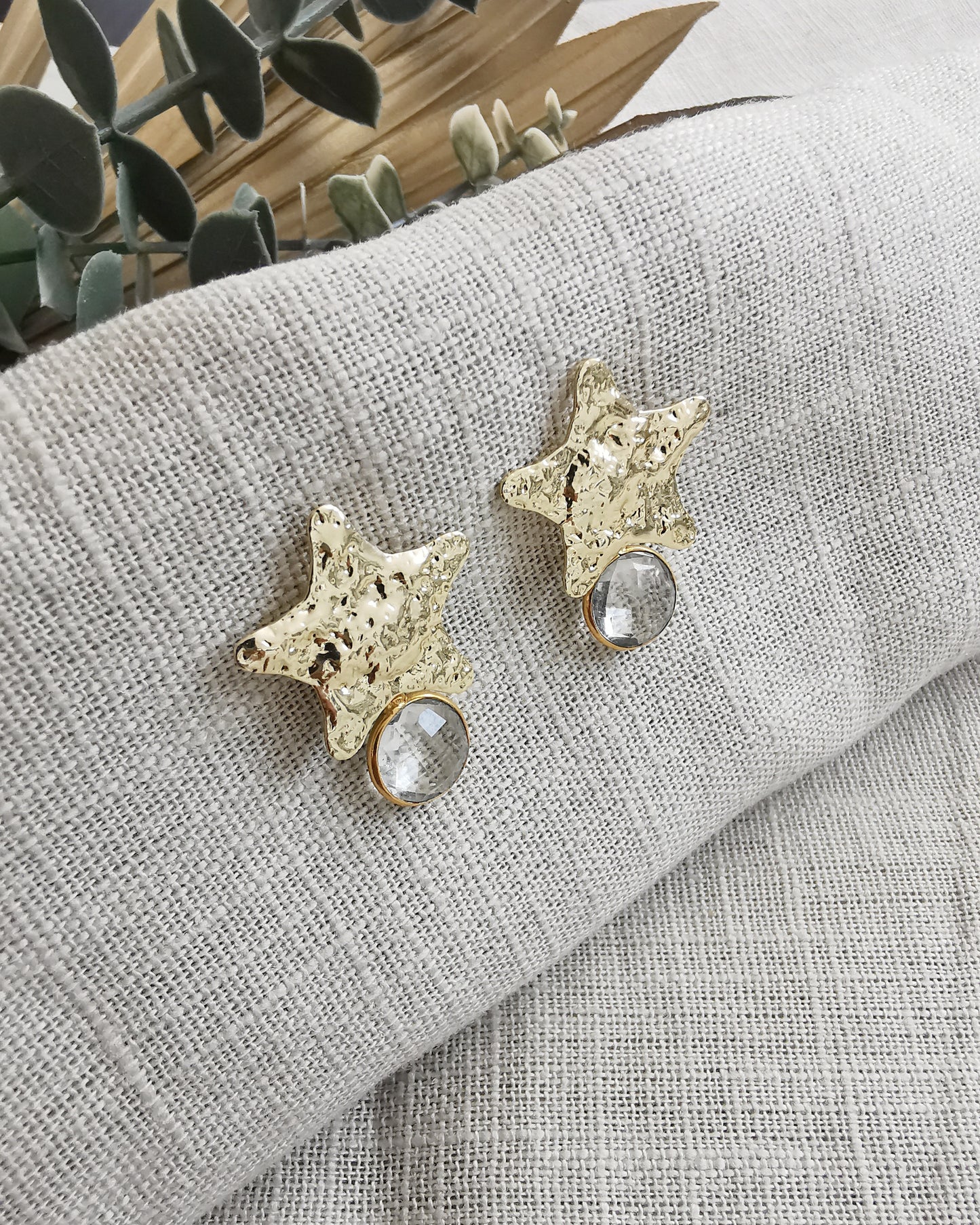 Gemstone Star Stud Earrings