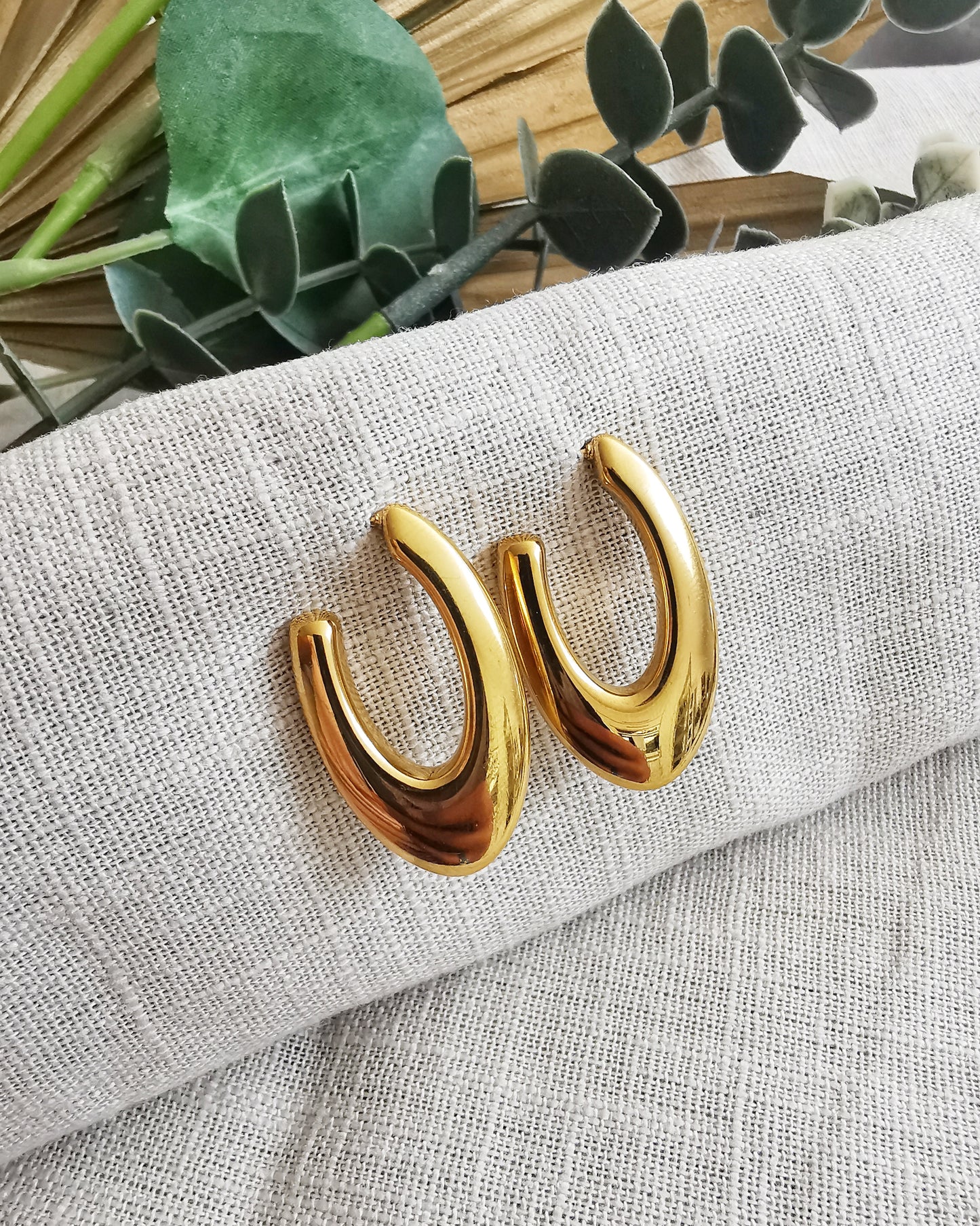 Singapore Statement Hoop Earrings.