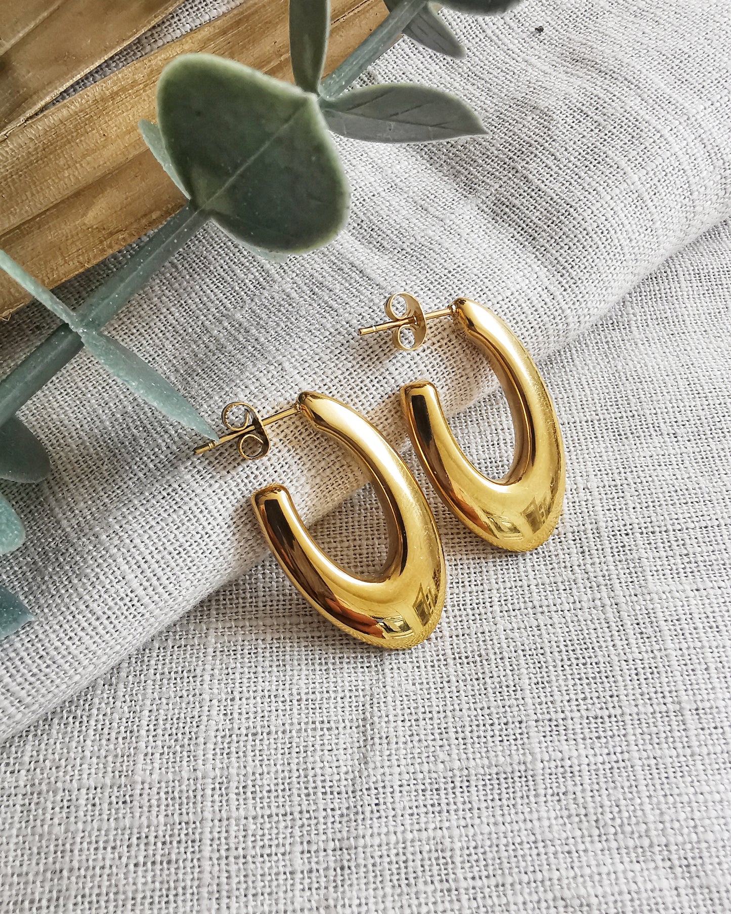 Singapore Statement Hoop Earrings.