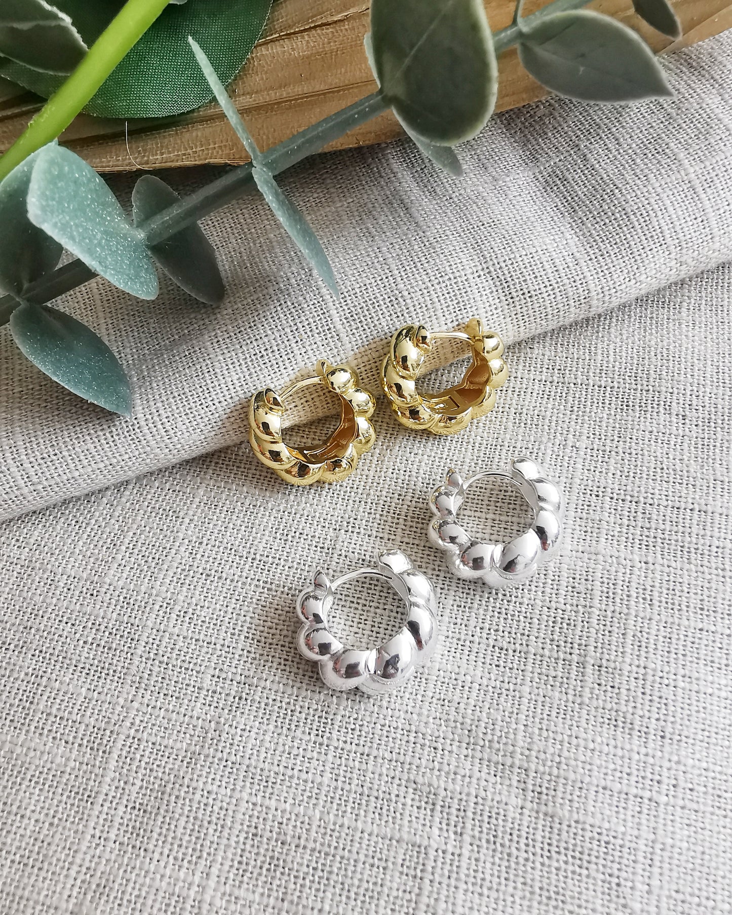 Pula Chunky Mini Hoop Earrings.