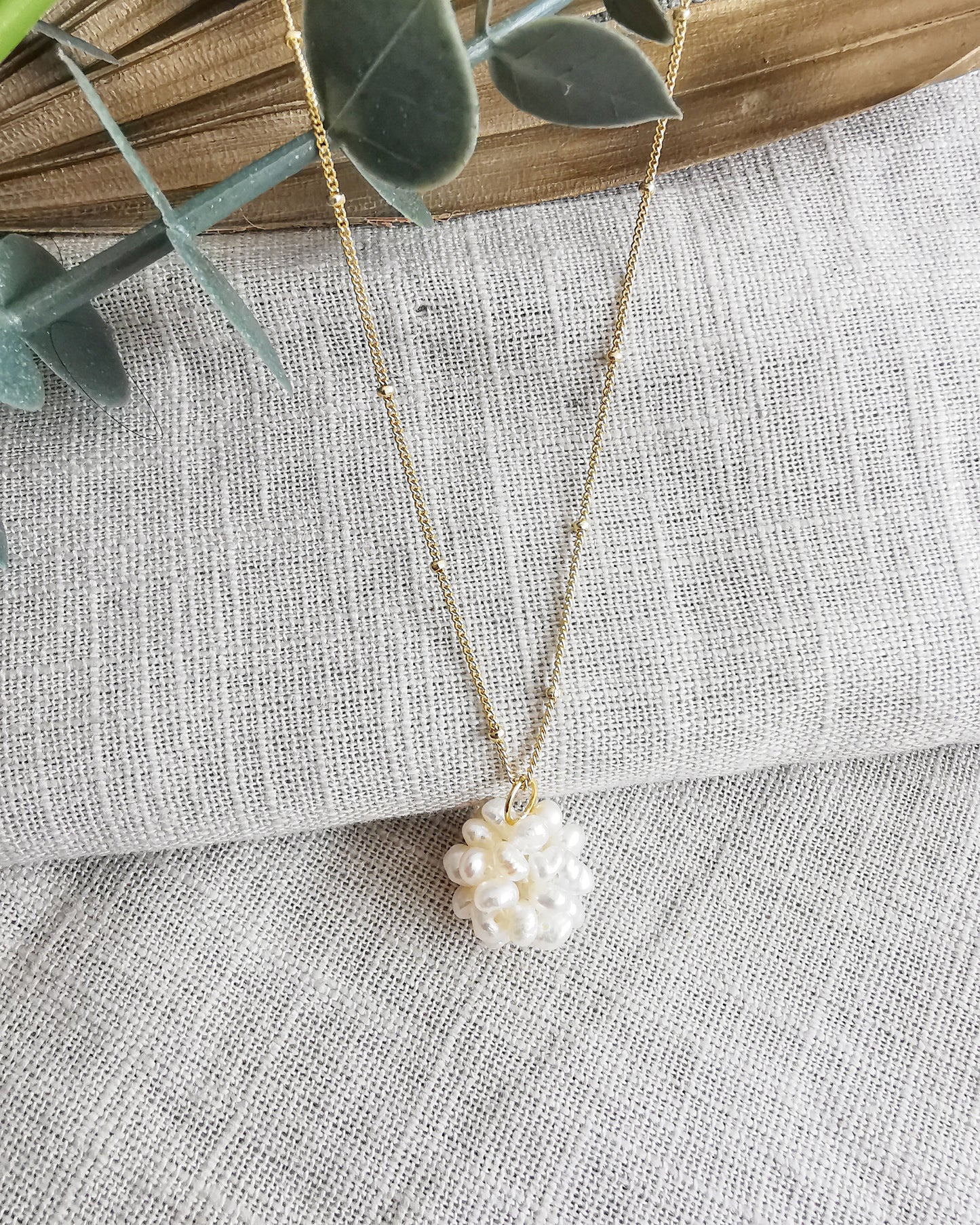 Gold Vermeil Freshwater Pearl Pendant Necklace