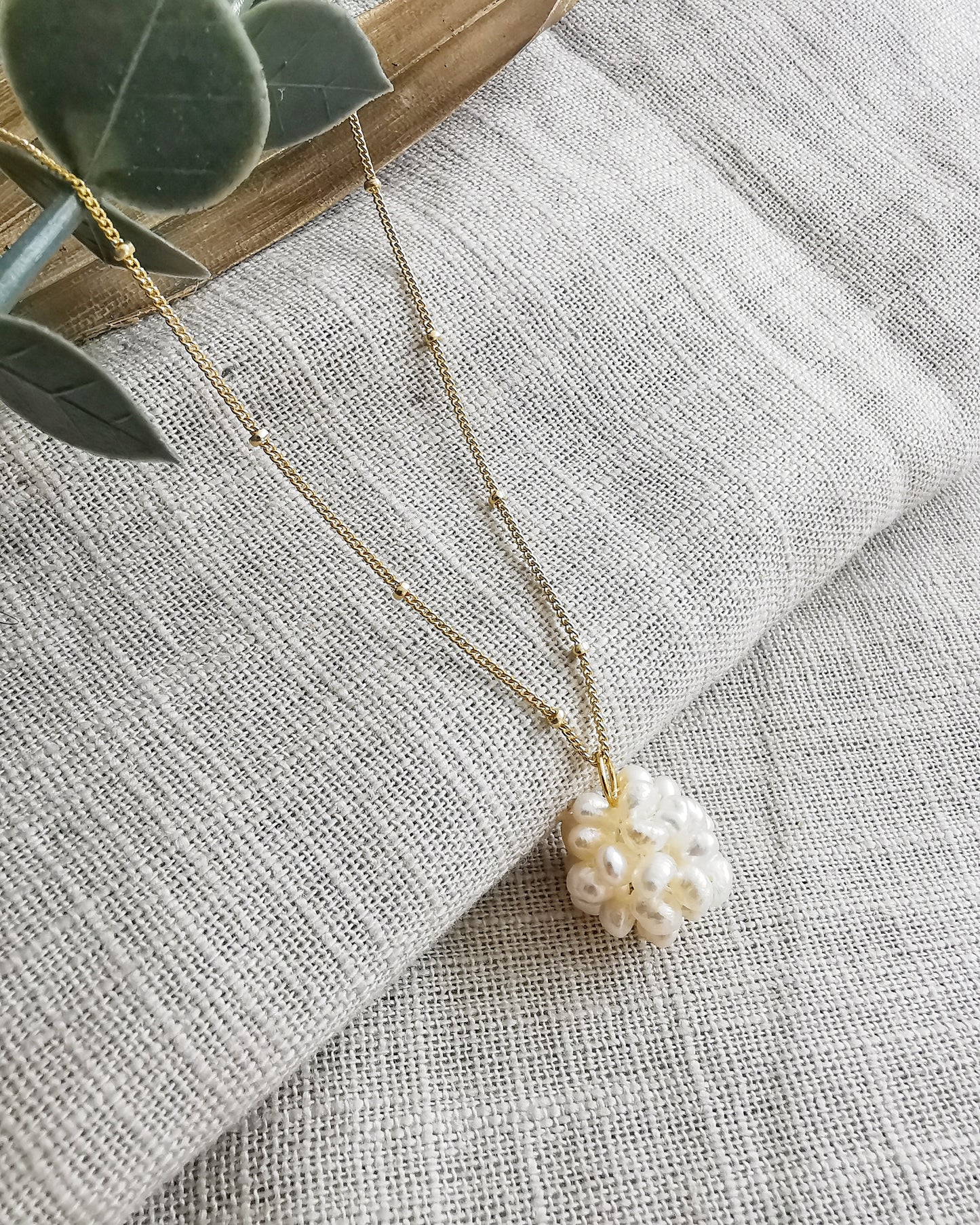 Gold Vermeil Freshwater Pearl Pendant Necklace