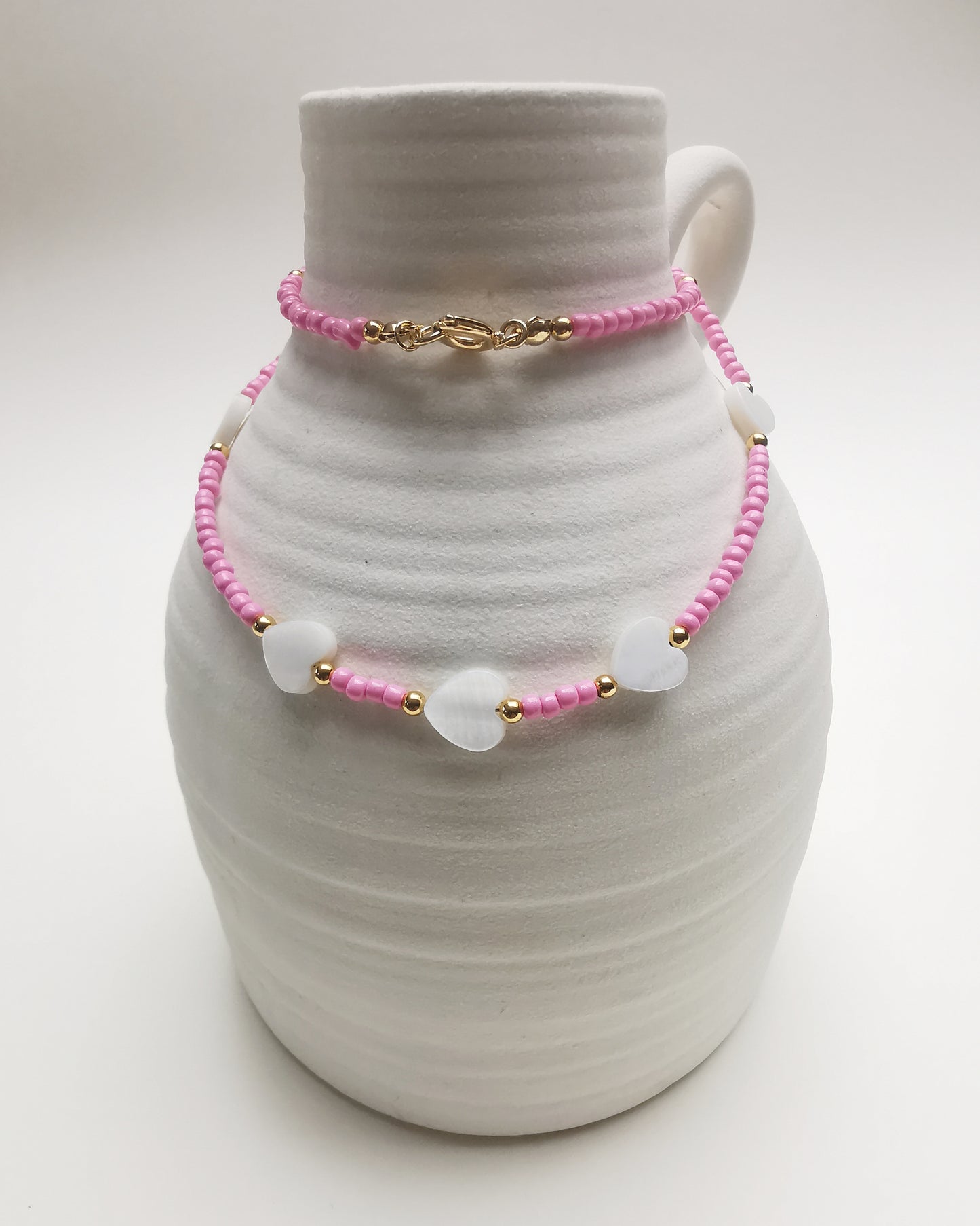 MELISSA - Vibrant Seed Bead Necklaces with Nacar Hearts or Star Charms