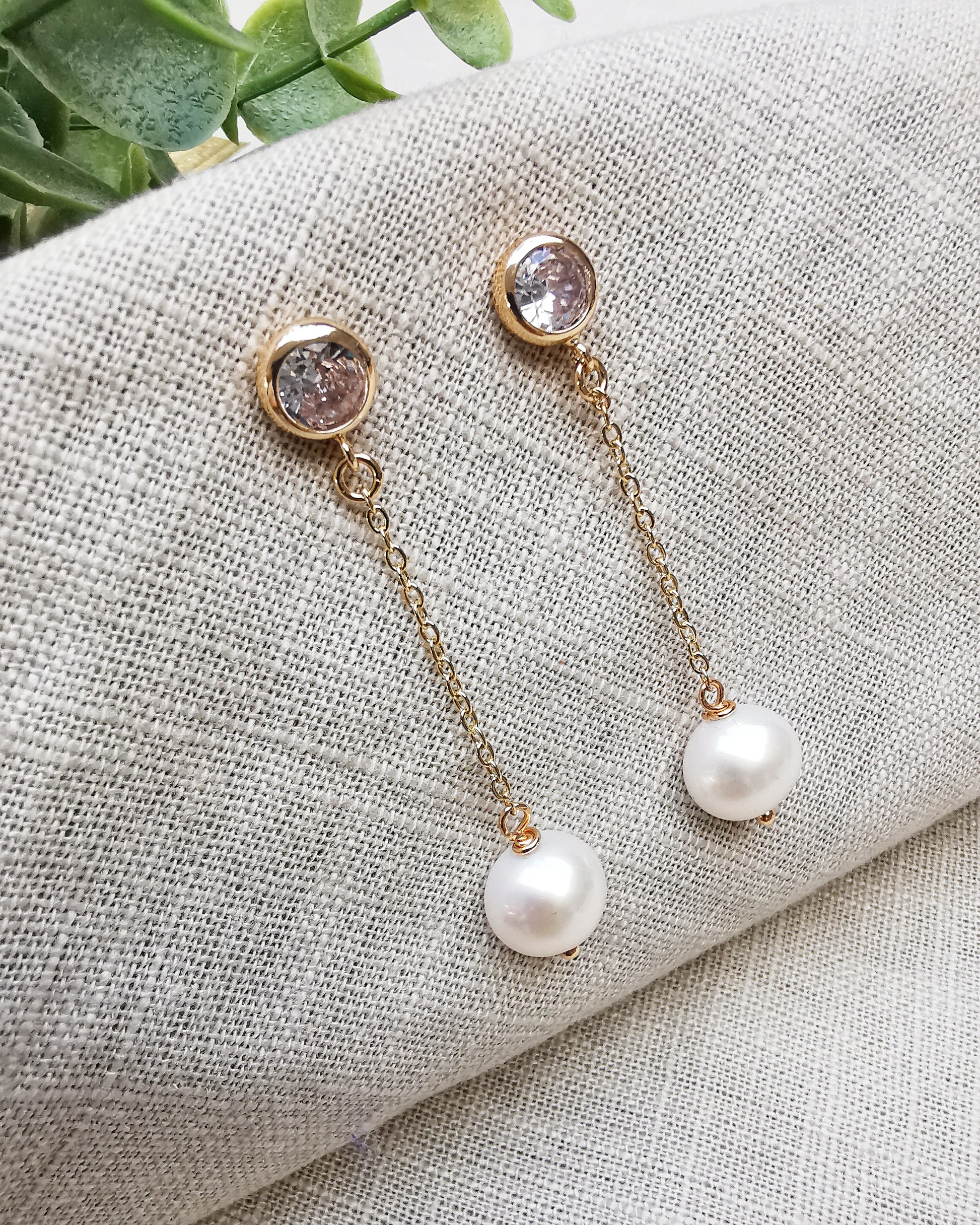 Vera || Freshwater Pearl Long Drop Earrings - Vinta Shop