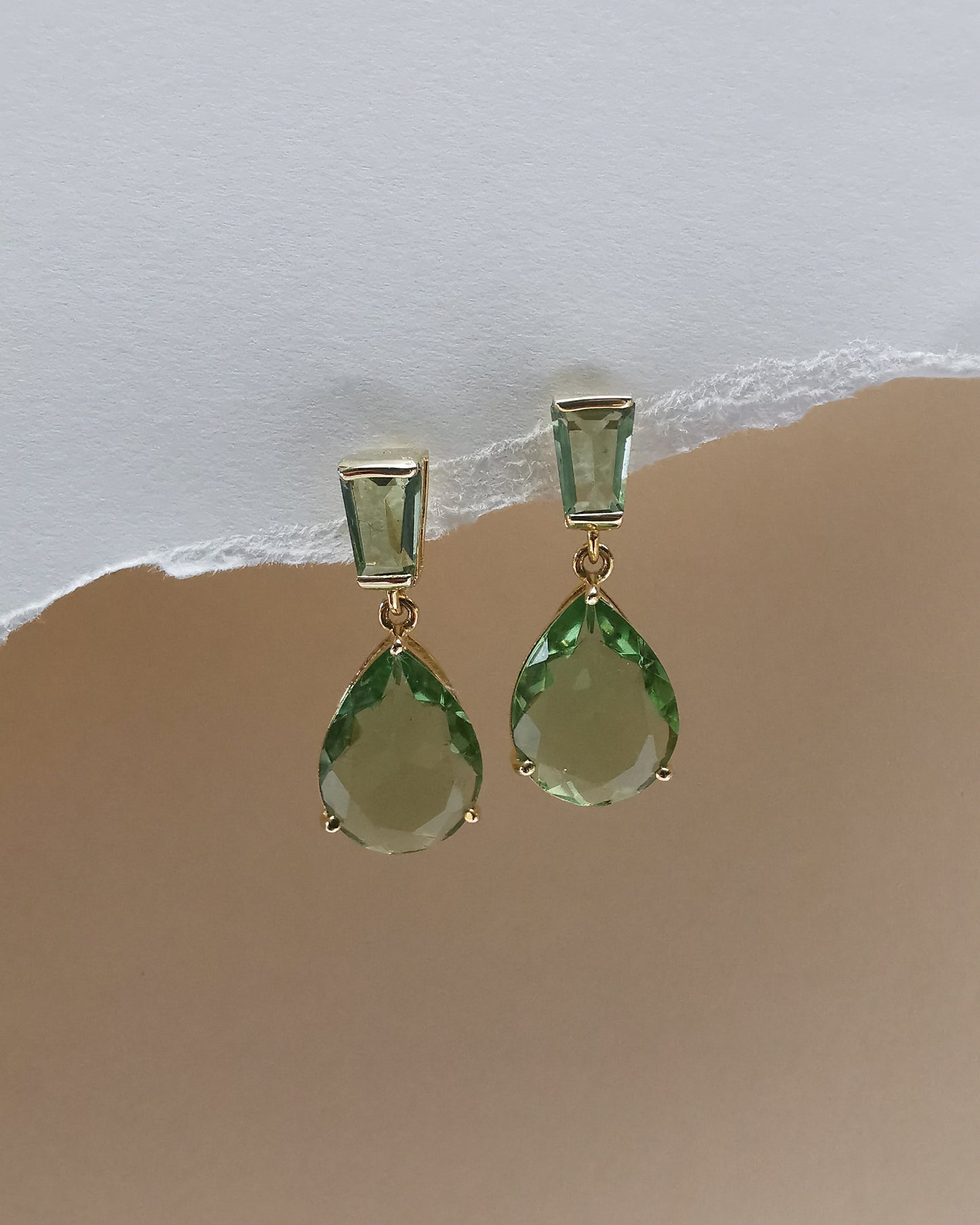 Green Amethyst Studs Earrings