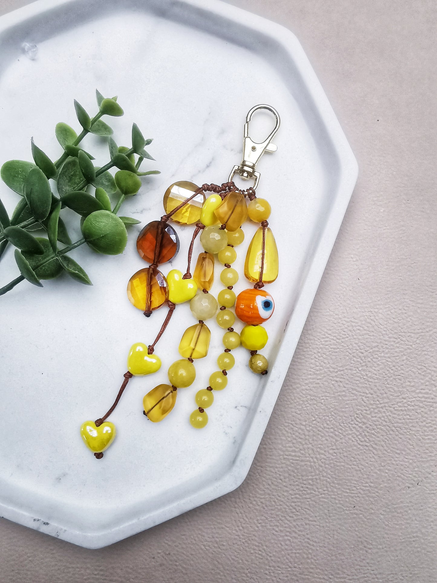 Yellow Gemstone Bag Charm – Bright & Playful