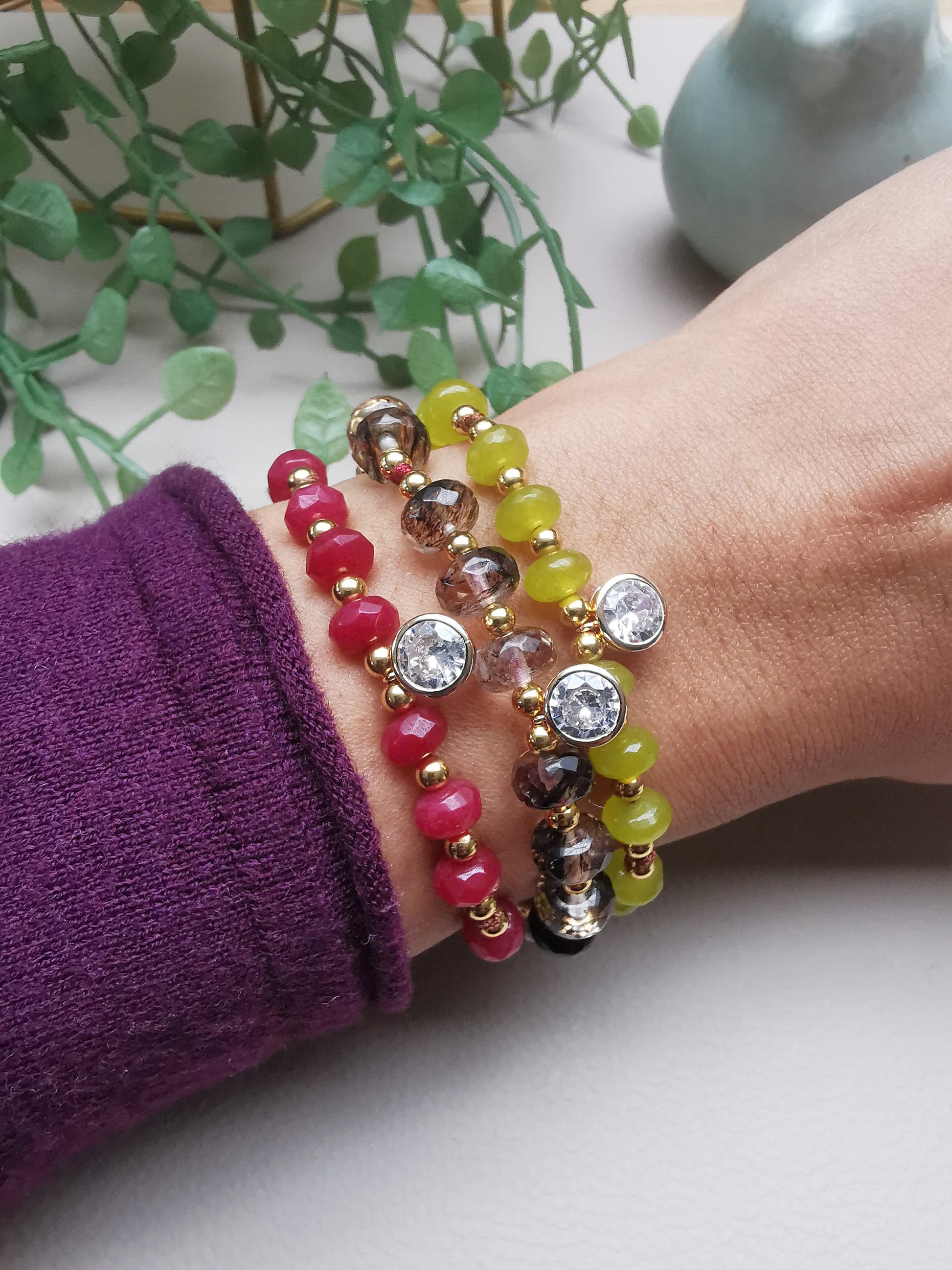 Adjustable String Gemstone Bracelet - Vinta Shop
