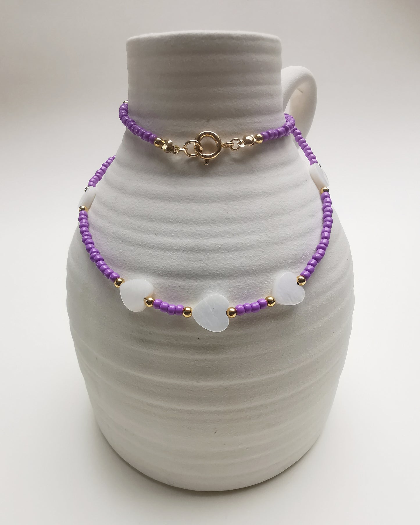 MELISSA - Vibrant Seed Bead Necklaces with Nacar Hearts or Star Charms