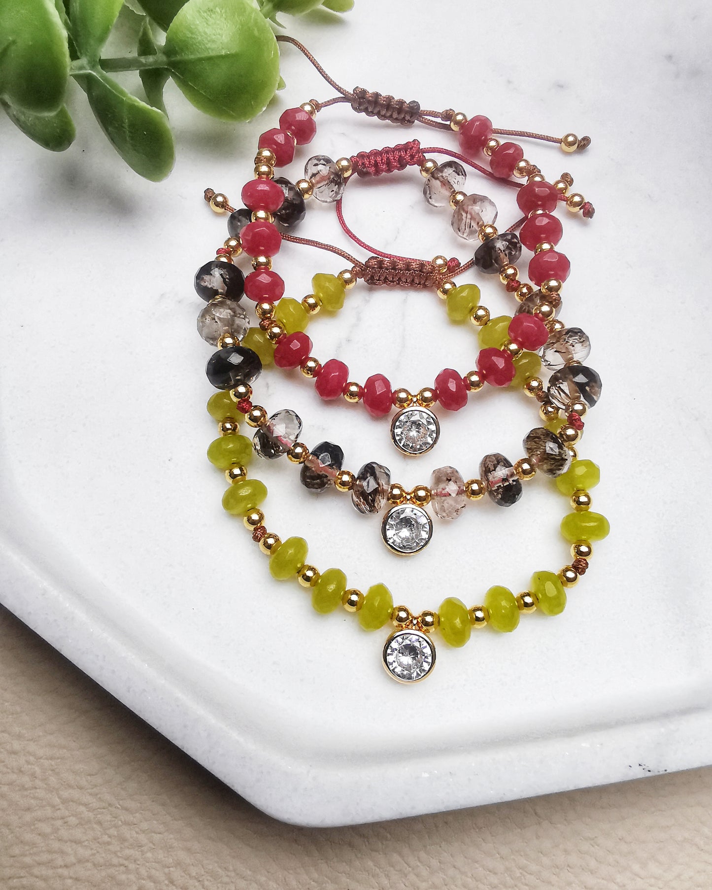 Adjustable String Gemstone Bracelet - Vinta Shop