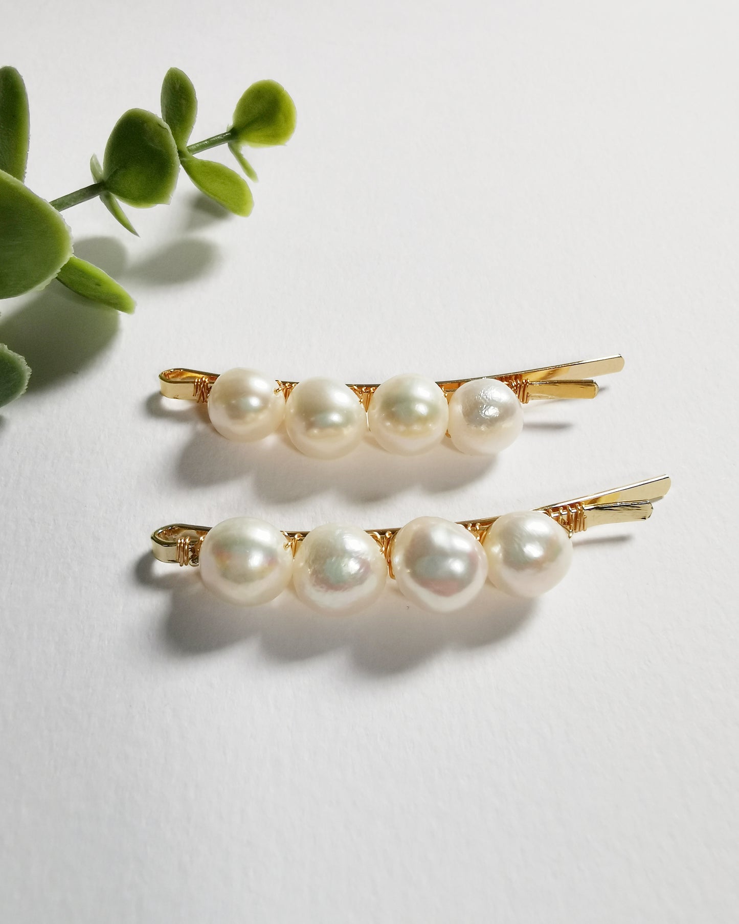 Freshwater Pearl Buttons Hair Pins