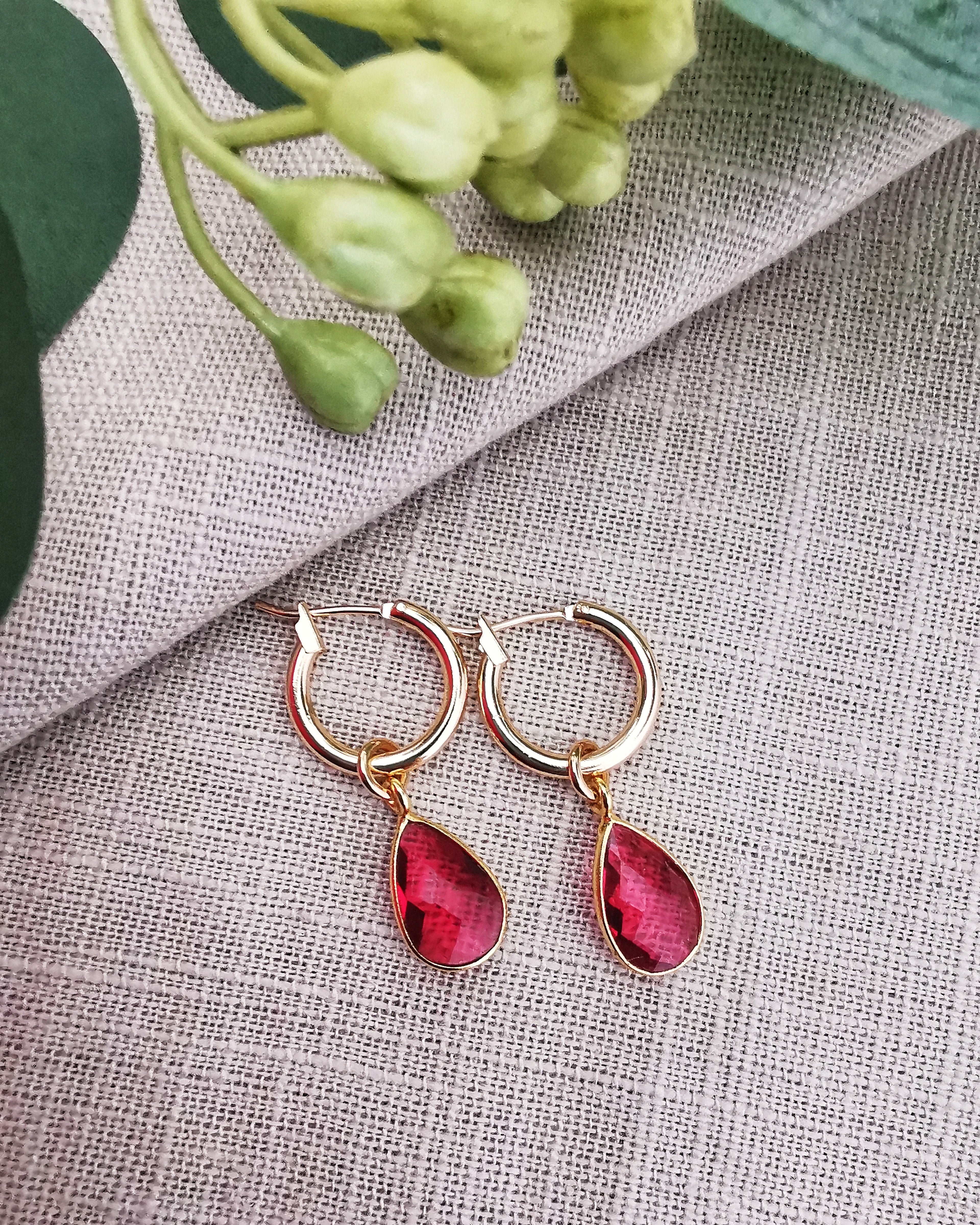 Buy Garnet Earrings, Gold Garnet Earrings, Red Stone Earrings, Oval Garnet  Drop Earrings, January Birthstone Gift, Birthday Gift, Gift for Her Online  in India - Etsy