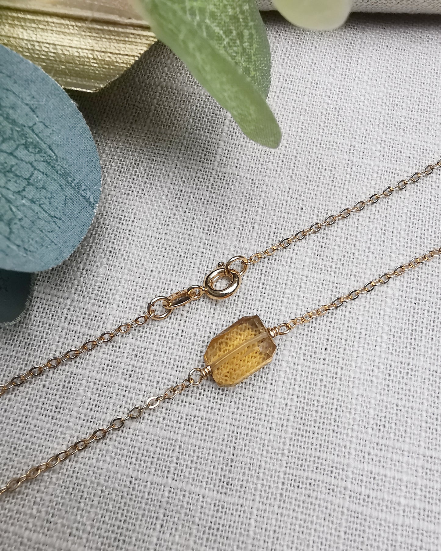 18k Gold Filled Gemstone Pendant Necklace