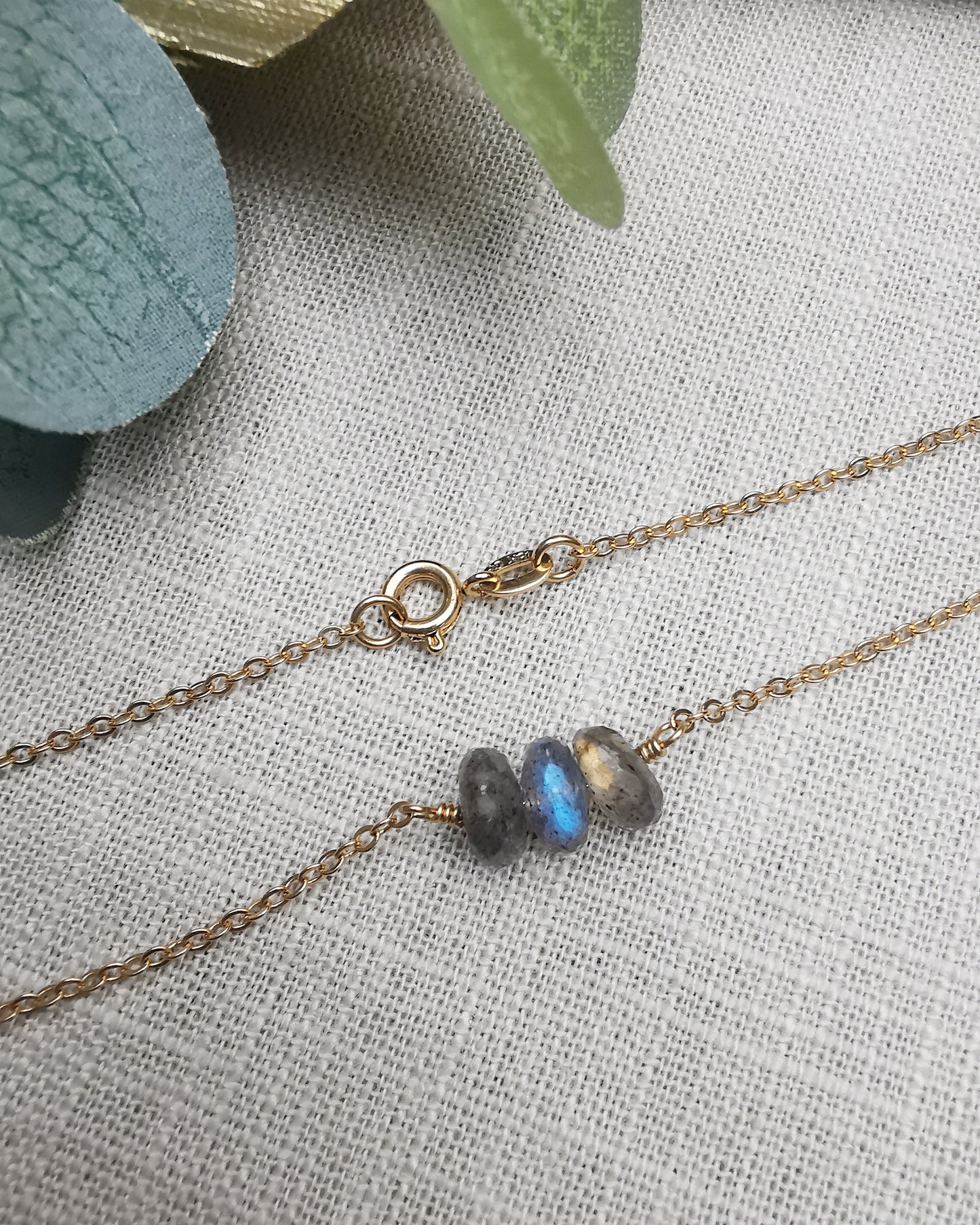 18k Gold Filled Gemstone Pendant Necklace