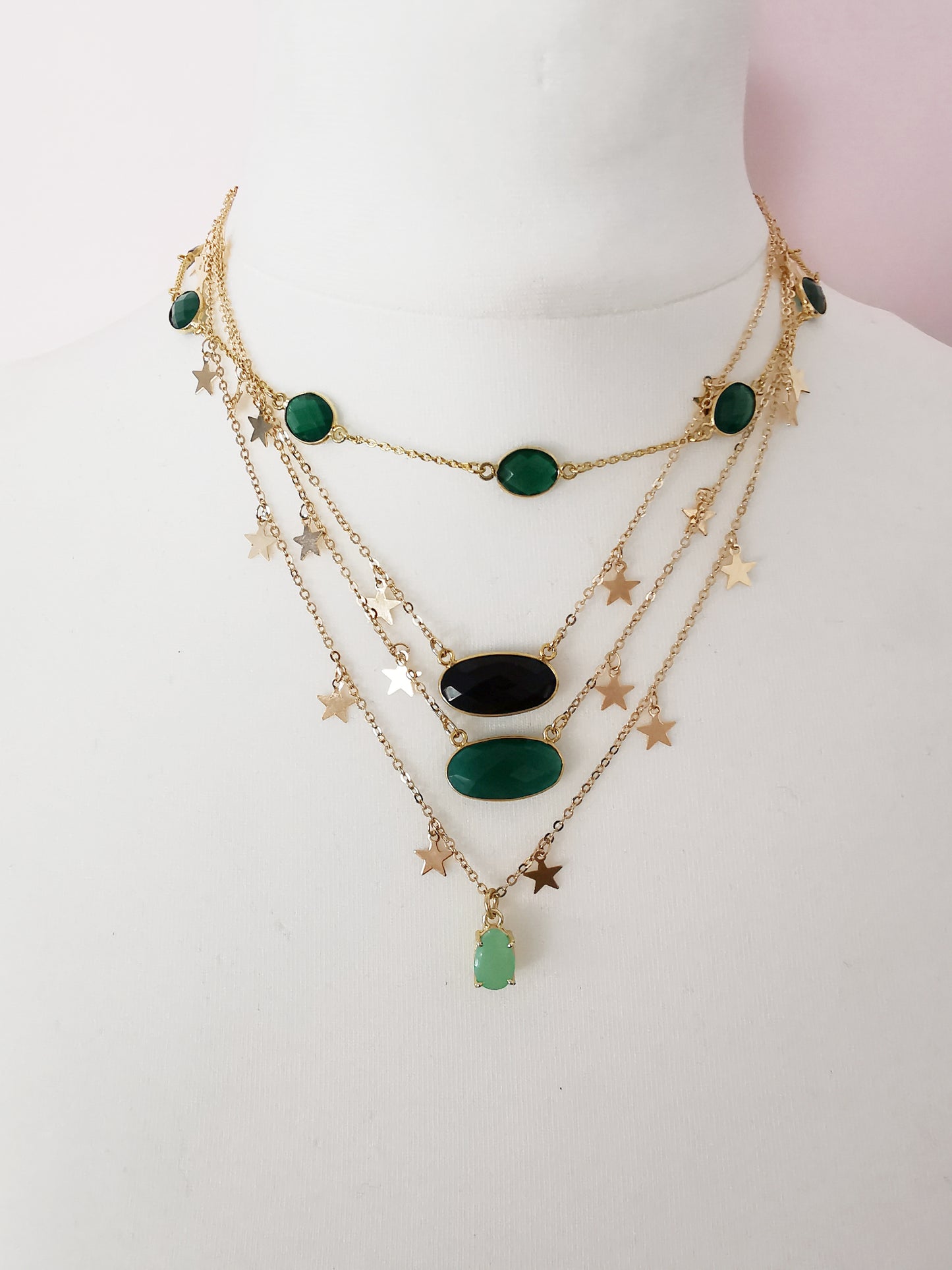 Jade Star Chain Necklace.