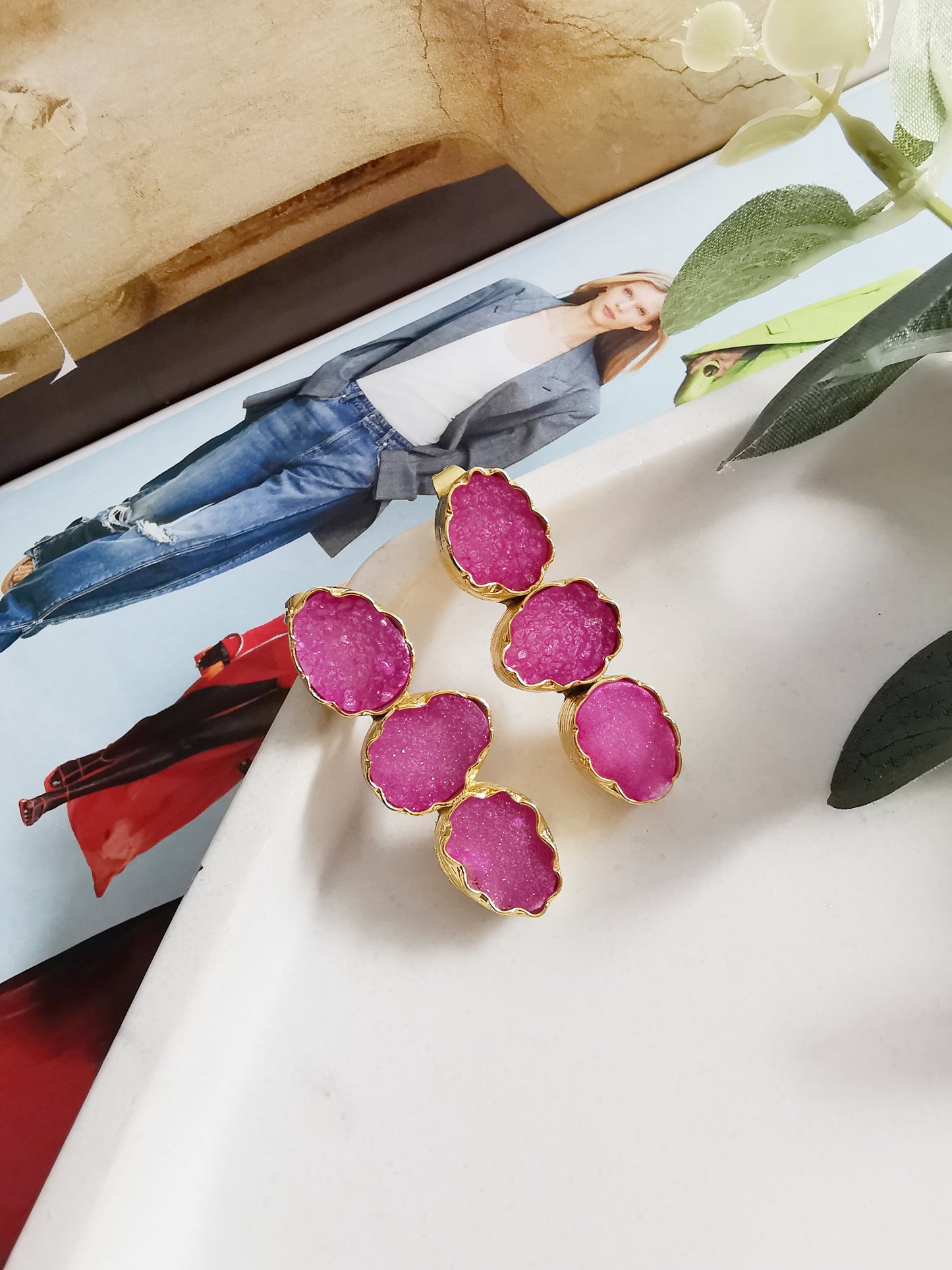 Pink Druzy Stud Earrings - LIMITED EDITION